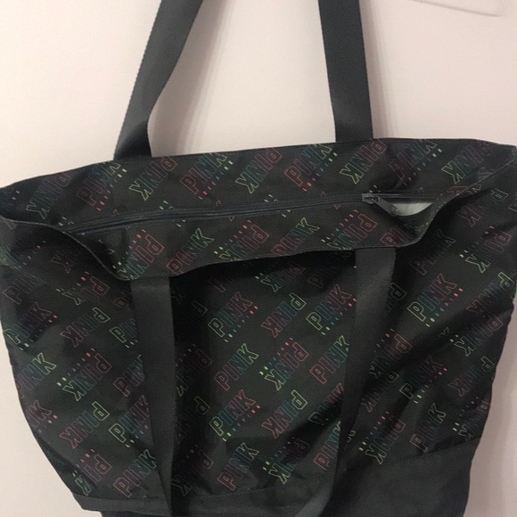 Victoria’s Secret Pink Weekender Tote Bag with Multicolored Pink Logo. - Picture 6 of 6